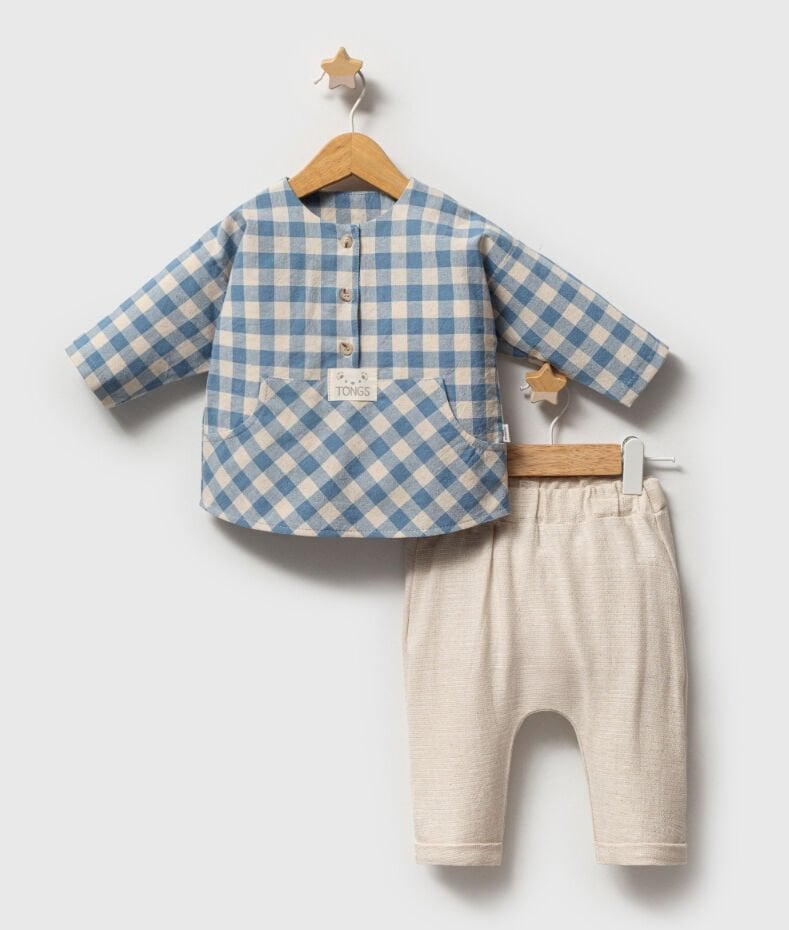 Plaid Erkek Bebek 2li Takım