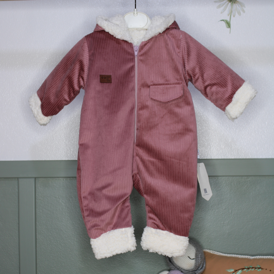 Welsoft Kadife Kız Bebek Tulum
