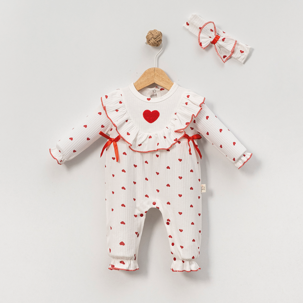 Kalpli Süzeneli Kız Bebek Tulum Bandana