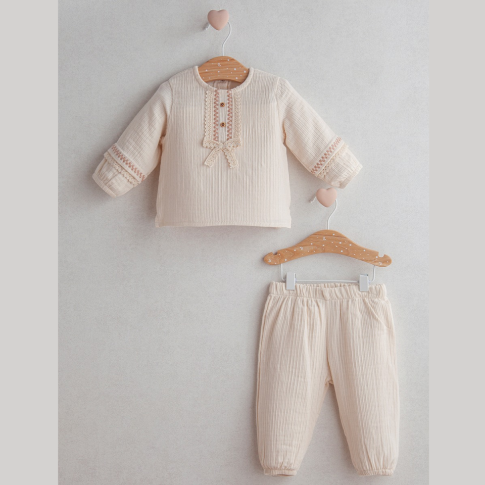 Fiella Müslin Premium Kız Bebek Takım