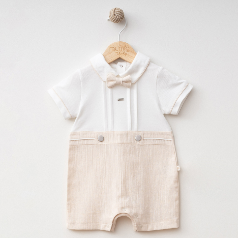 Kırinkıl Papyonlu Erkek Bebek Barbatöz Tulum