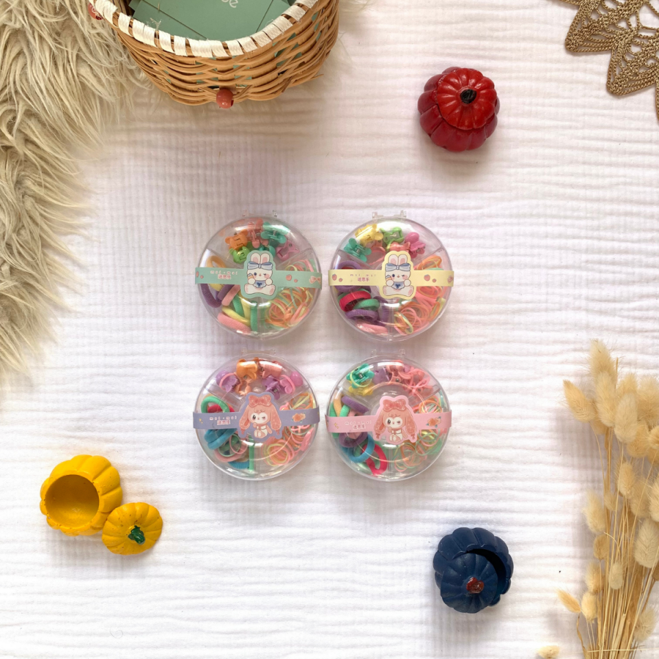 Saç Tokası Yuvarlak Kutu Set