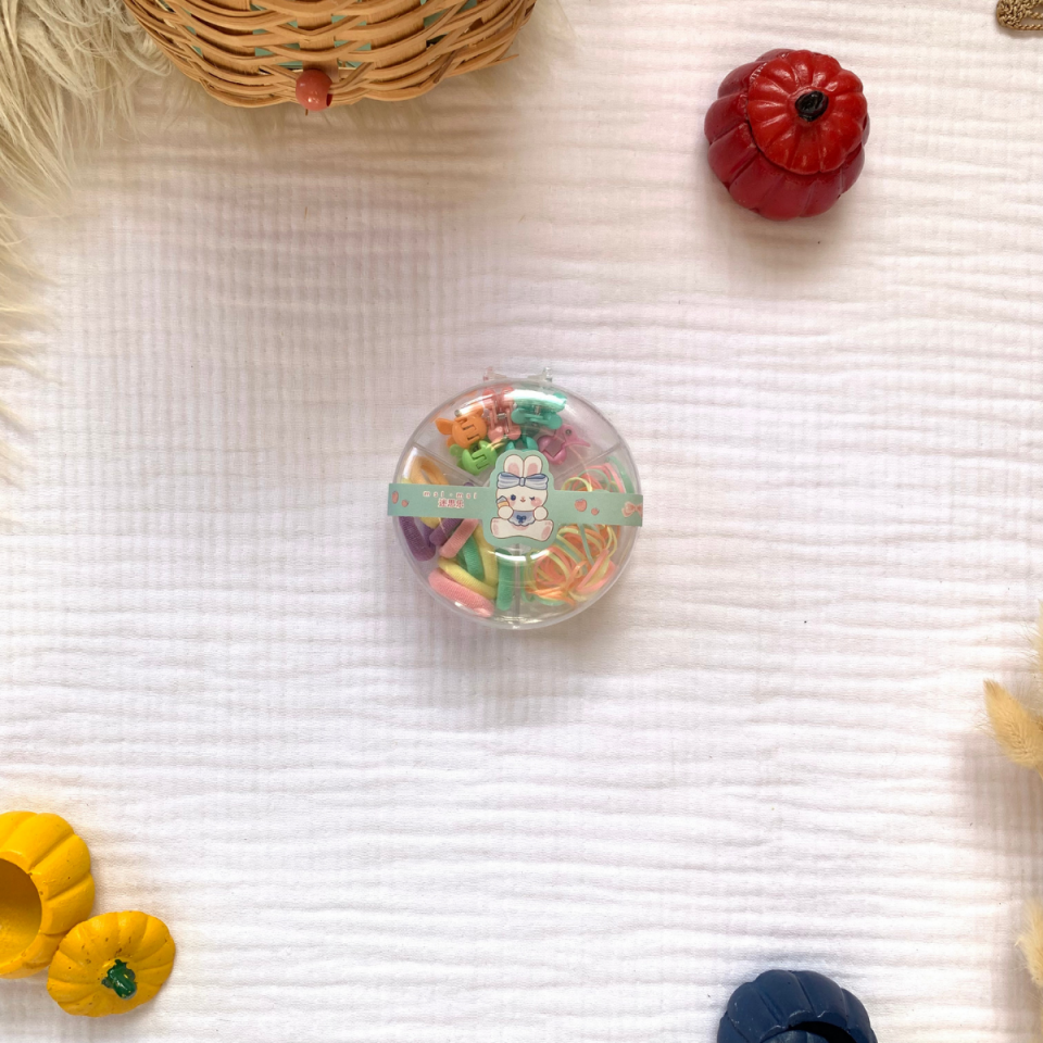 Saç Tokası Yuvarlak Kutu Set