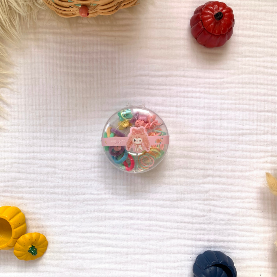 Saç Tokası Yuvarlak Kutu Set