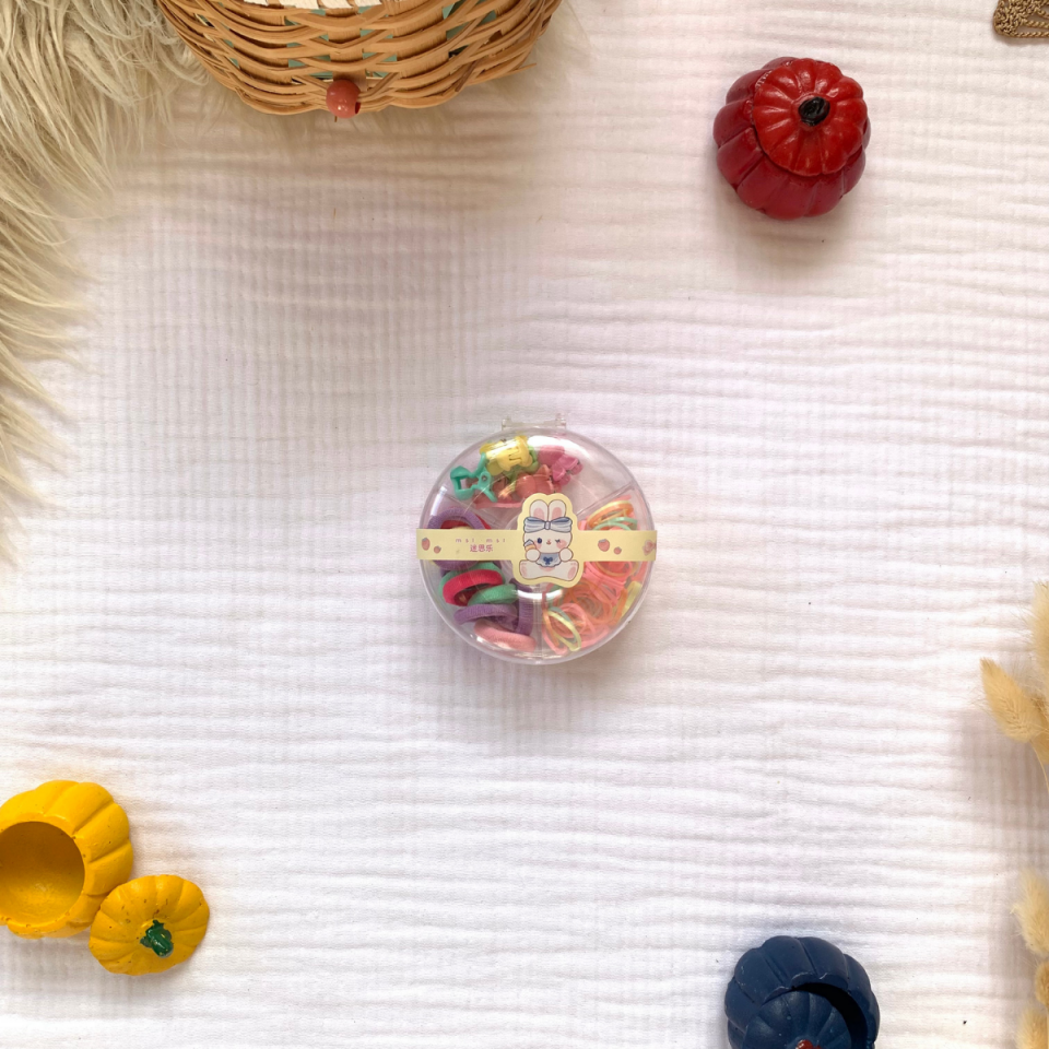 Saç Tokası Yuvarlak Kutu Set