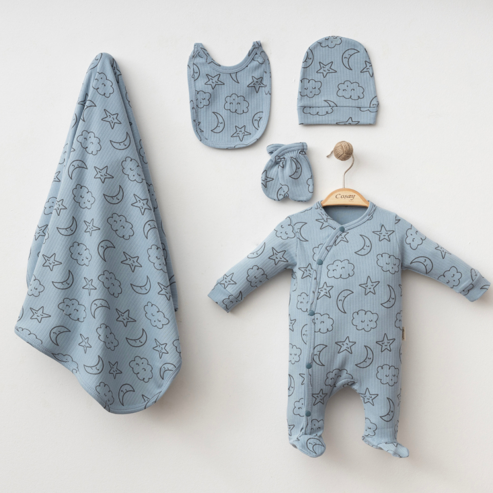 Battaniyeli Unisex 5'li Hastane Çıkış Set