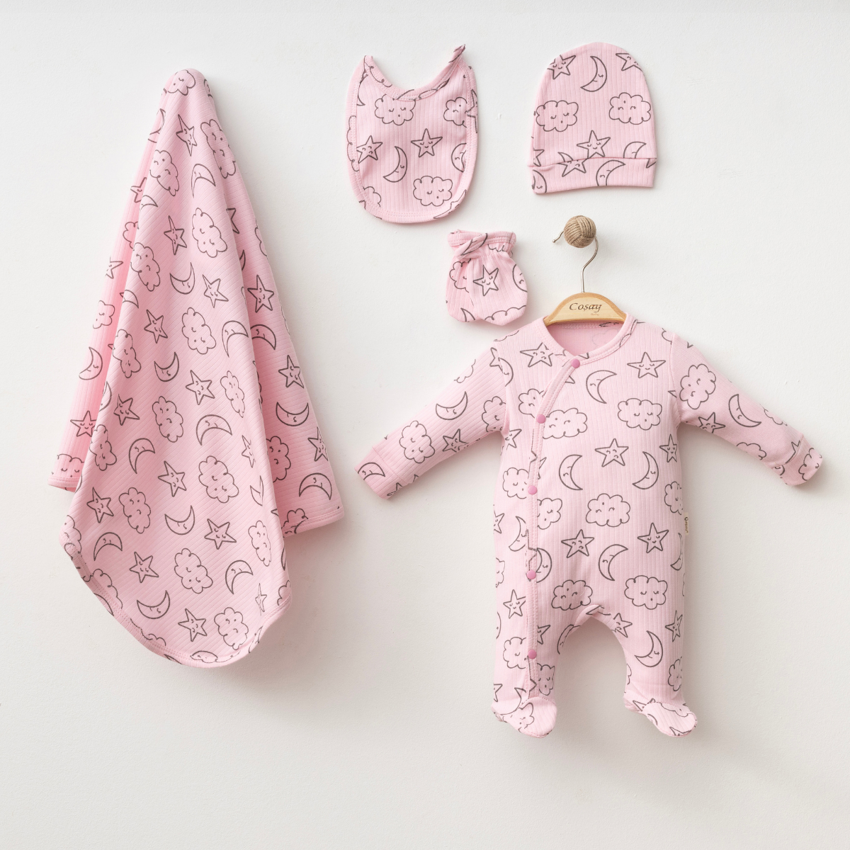 Battaniyeli Unisex 5'li Hastane Çıkış Set