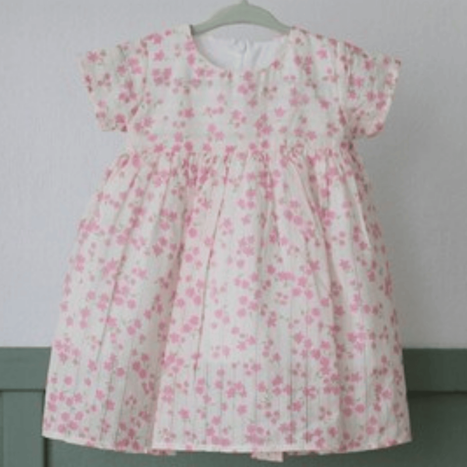 Çiçek Detay Astarlı Kız Bebek Elbise