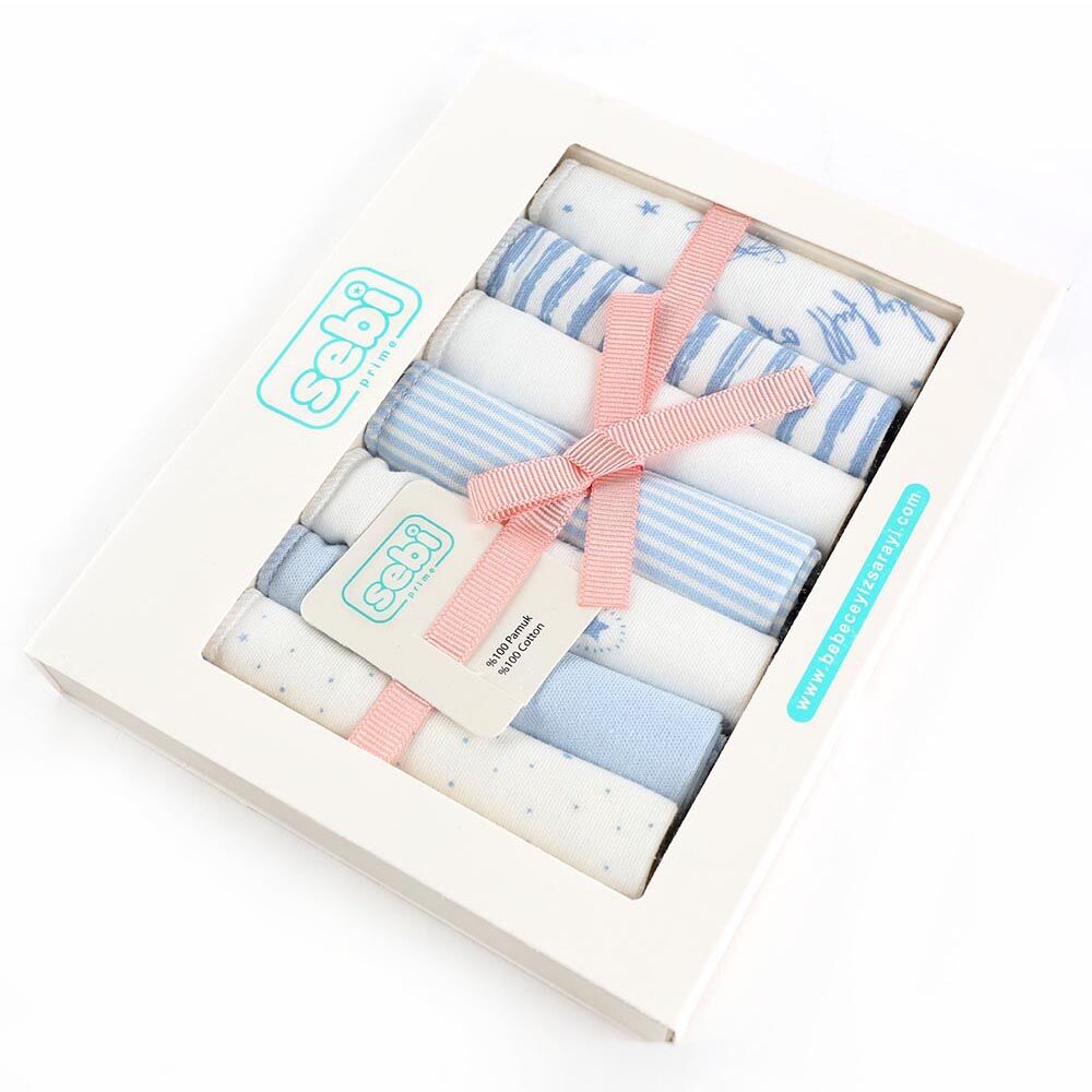 Erkek Bebek Kutulu 7'li Ağız Mendili