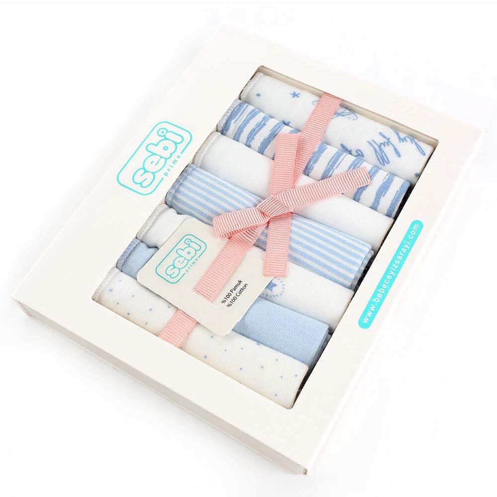 Erkek Bebek Kutulu 7'li Ağız Mendili