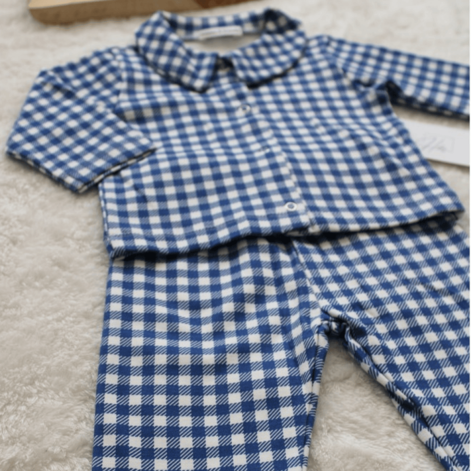 Kareli Çıtçıtlı Alt Üst Erkek Bebek Pijama Takımı