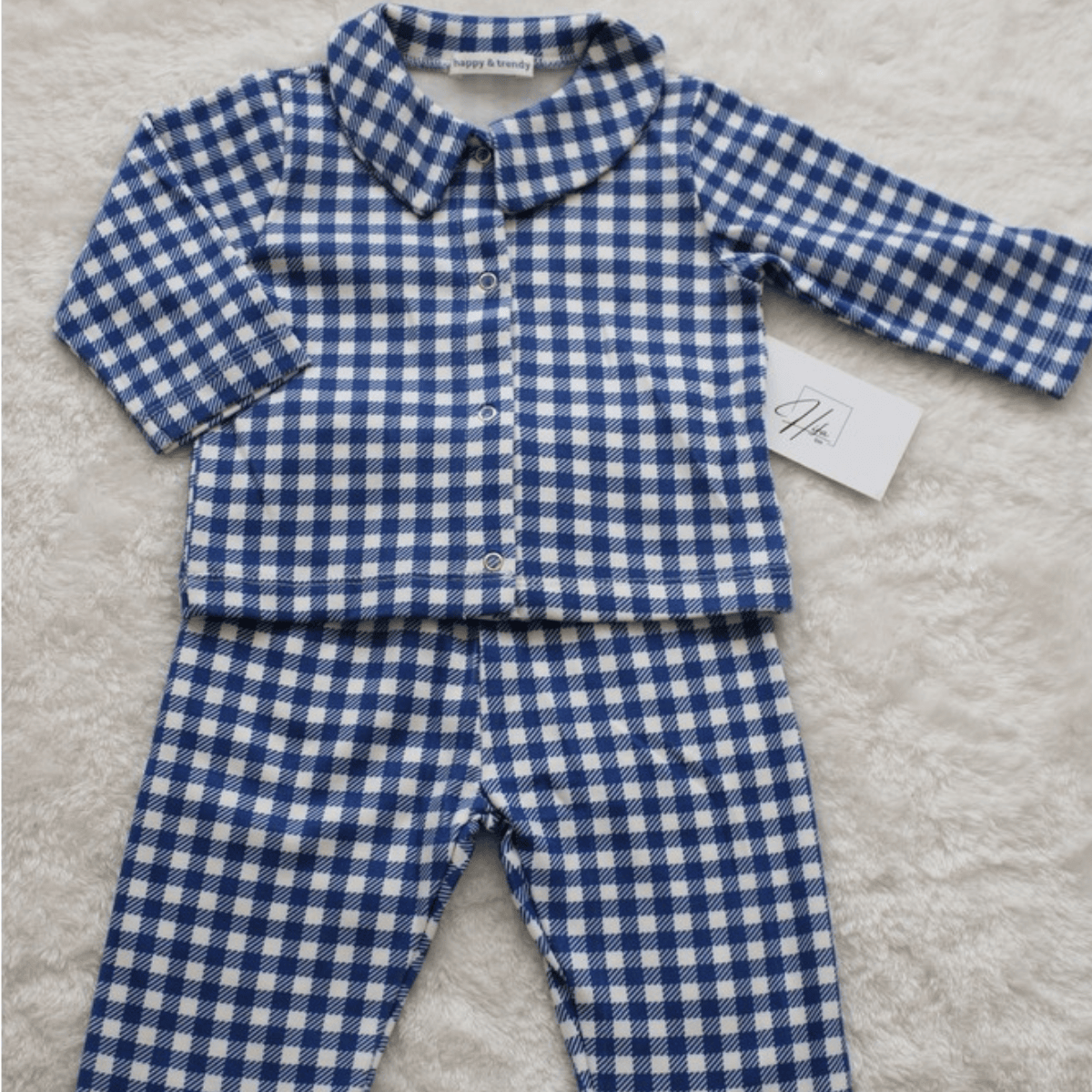 Kareli Çıtçıtlı Alt Üst Erkek Bebek Pijama Takımı