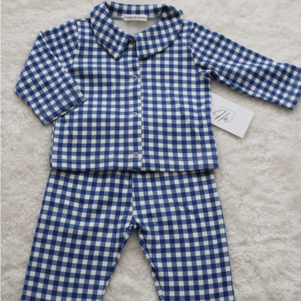 Kareli Çıtçıtlı Alt Üst Erkek Bebek Pijama Takımı