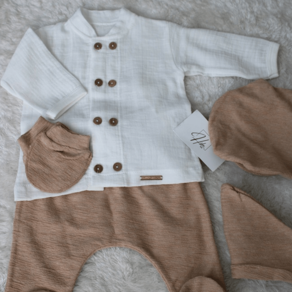 Beyzade Müslin Erkek Bebek 5'li Hastane Çıkışı Set