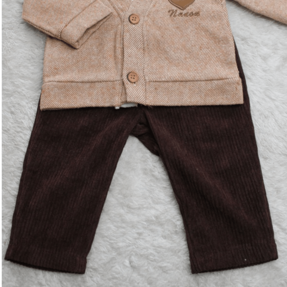 Kadife Pantolonlu 2'li Erkek Bebek Alt Üst Takım