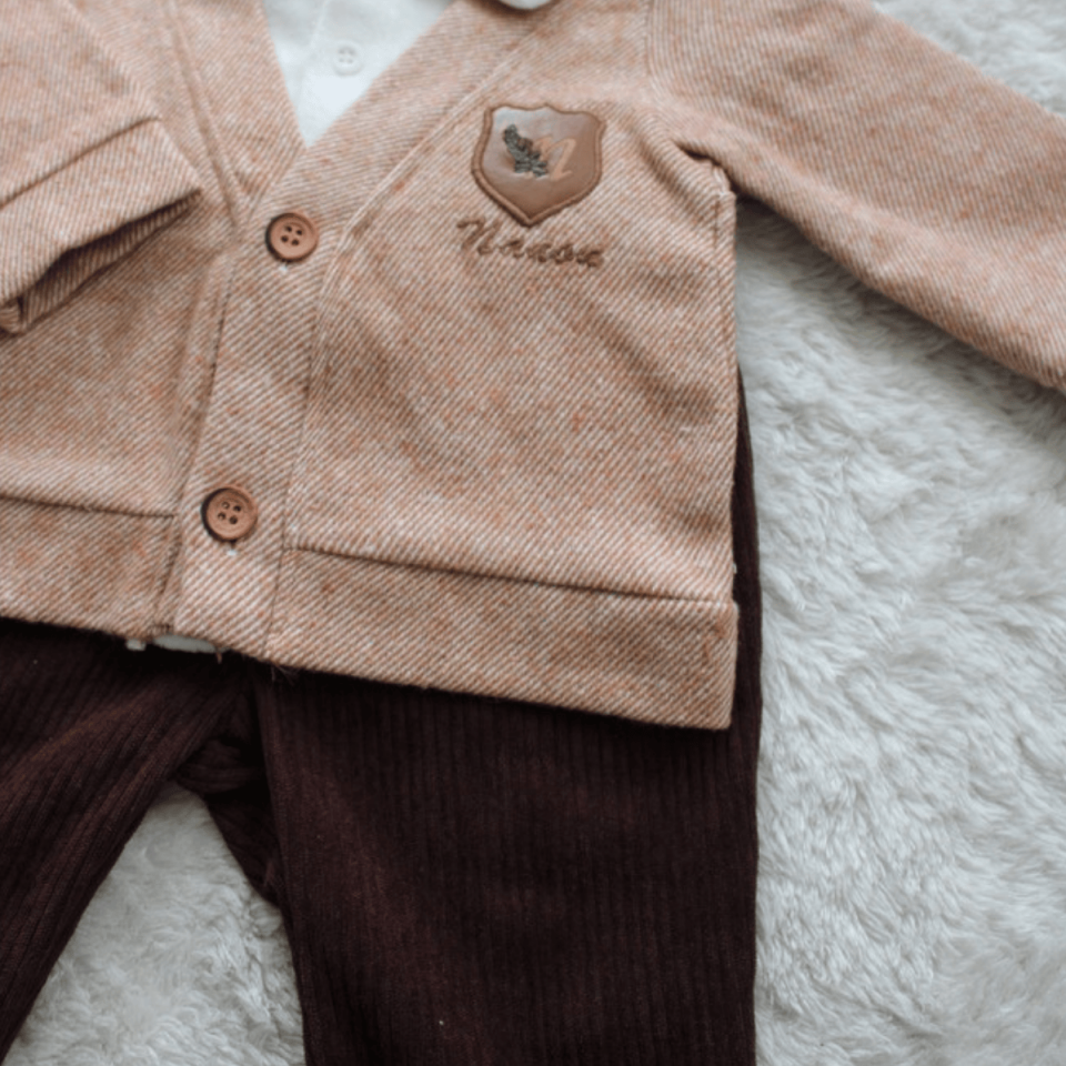 Kadife Pantolonlu 2'li Erkek Bebek Alt Üst Takım