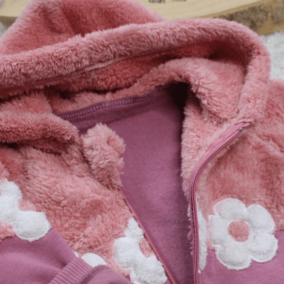 Kapşonlu Fermuarlı 3 İp Kız Bebek Tulum