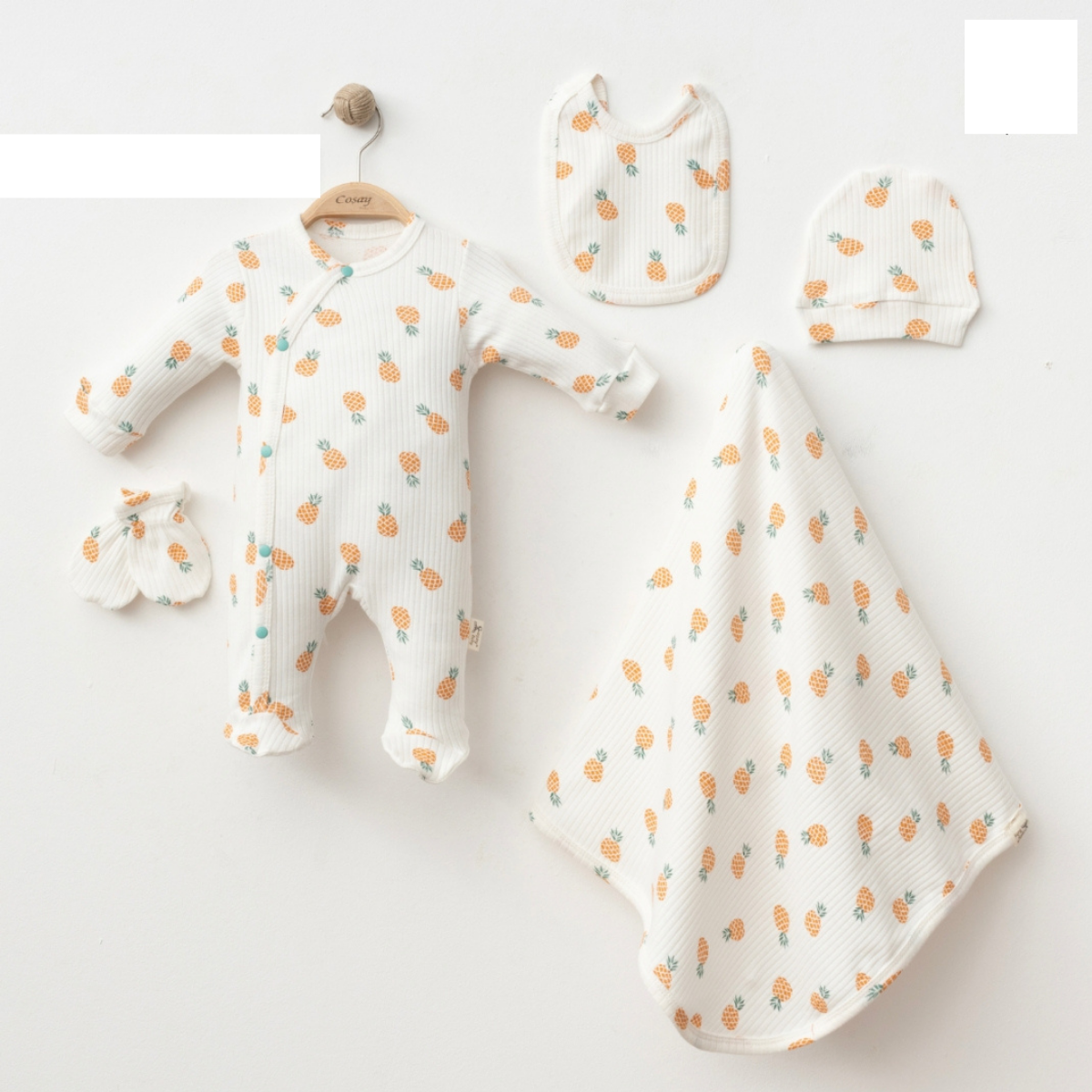 Unısex Ananas Desen Battaniyeli 5li Set