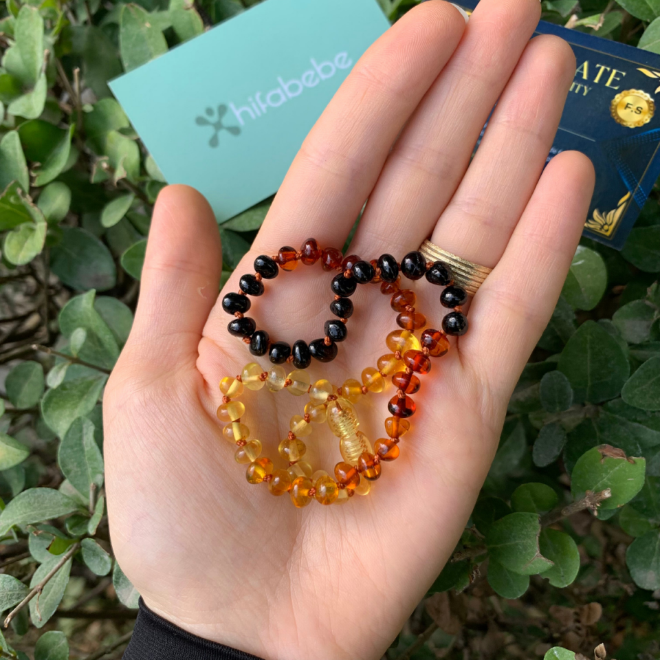 Orijinal Damla Kehribar Sertifikalı Bebek Kolyesi 33-34cm