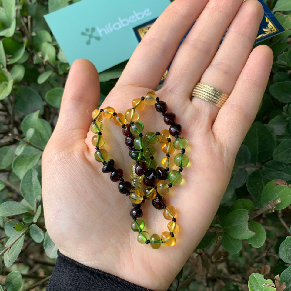 Orijinal Damla Kehribar Sertifikalı Bebek Kolyesi 33-34cm