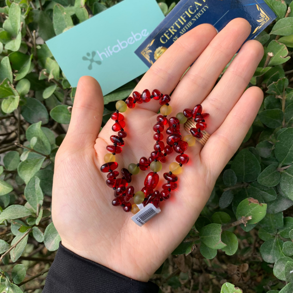 Orijinal Damla Kehribar Sertifikalı Bebek Kolyesi 33-34cm