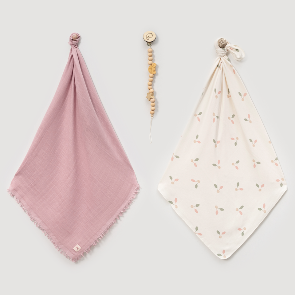 Tomurcuk Kutulu Müslin Penye Battaniye Set