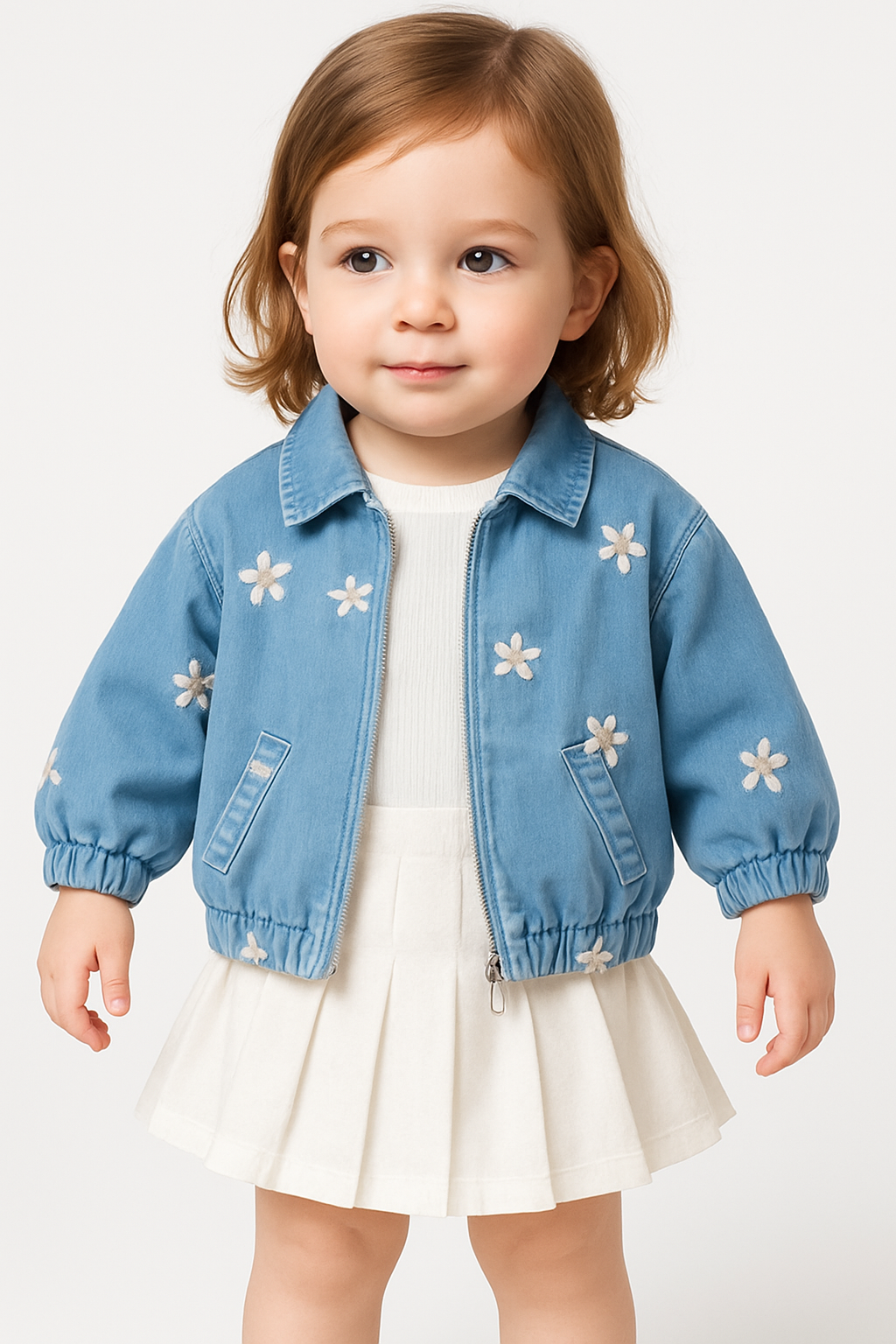 Kız Bebek Kot Ceketli Takım