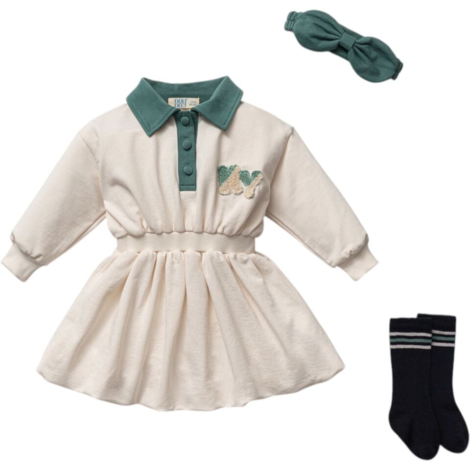 Kız Bebek Yaka Detaylı 3'lü Takım