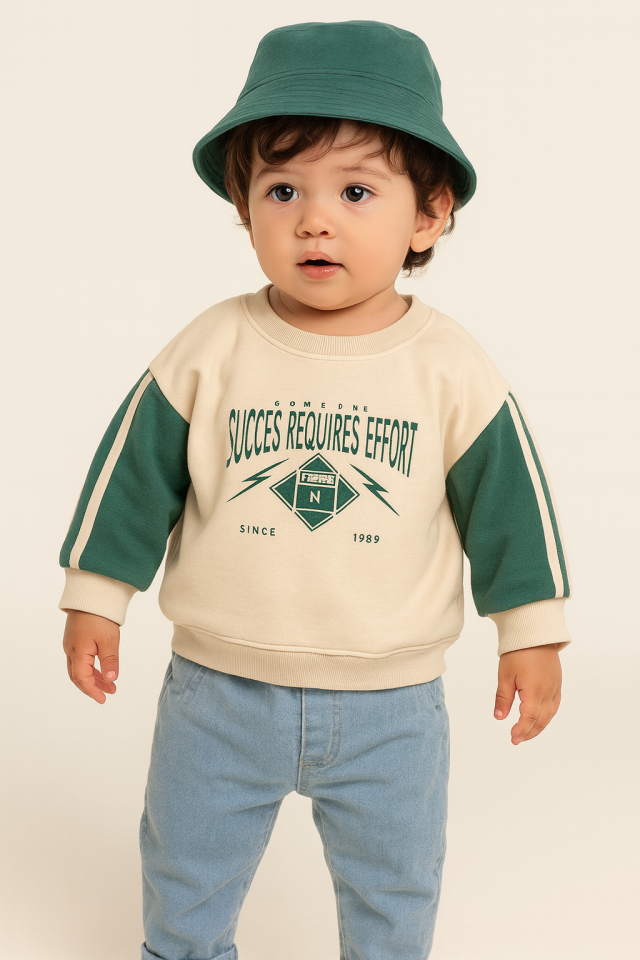 Erkek Bebek Sweat Şapka 3'lü Takım