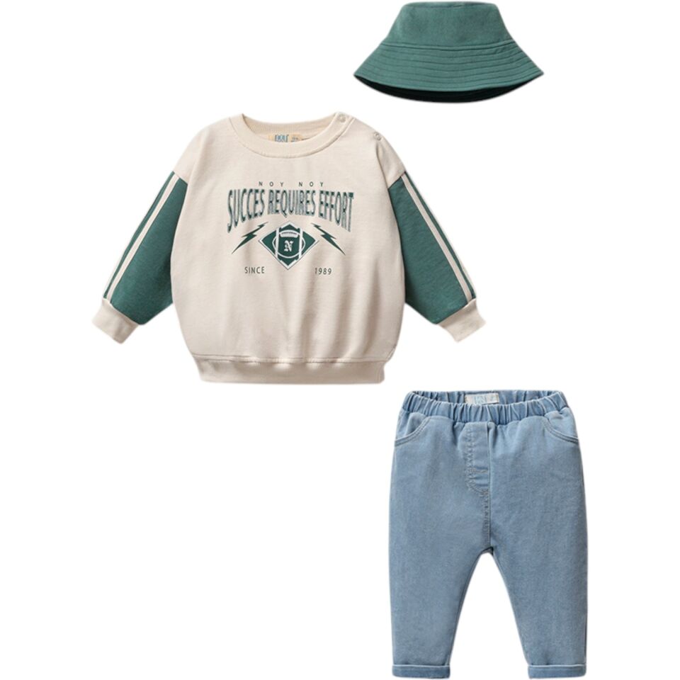 Erkek Bebek Sweat Şapka 3'lü Takım