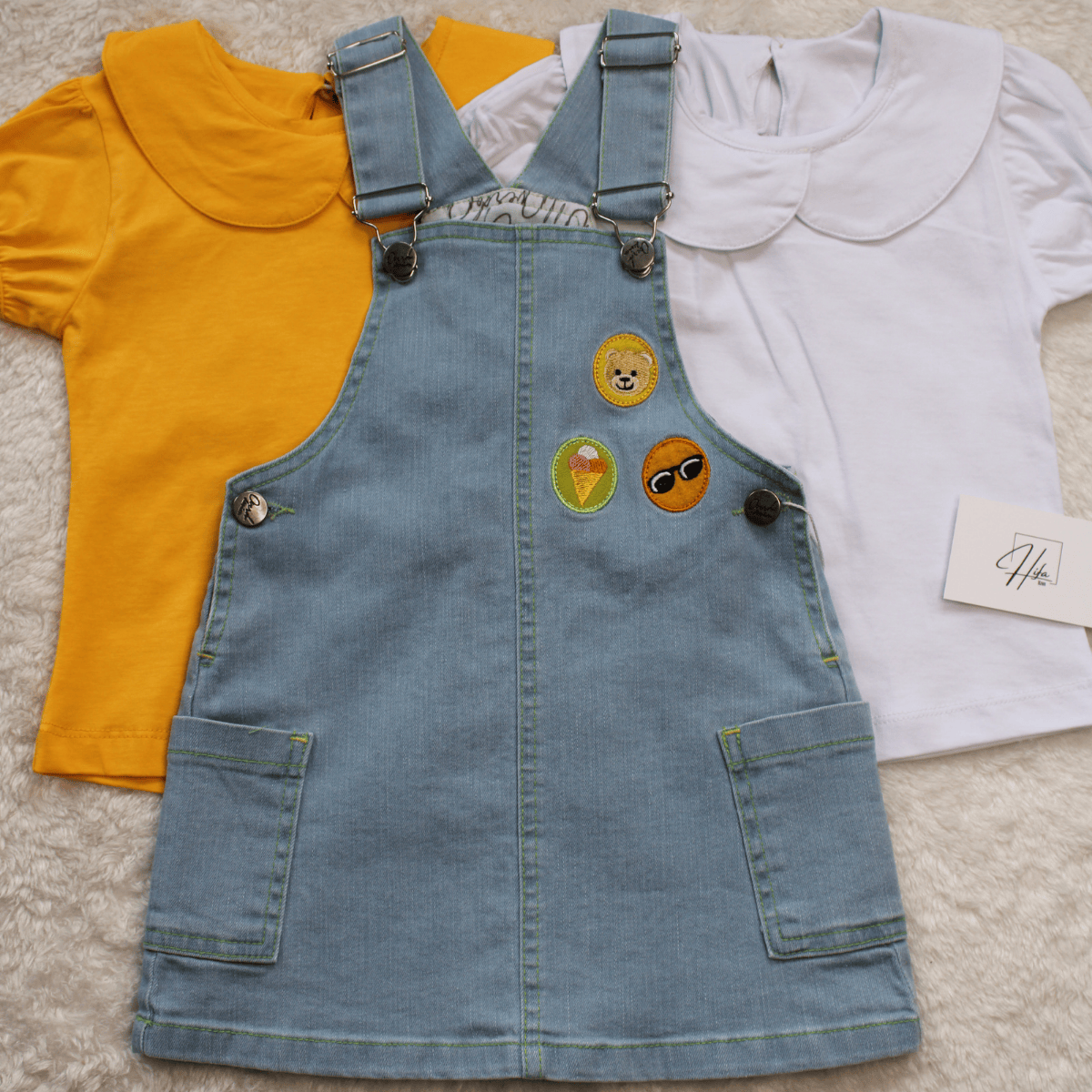 T-shirt Kot Jile Kız Bebek Çocuk Elbise Takım