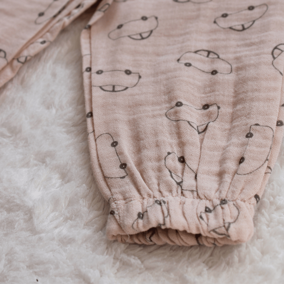 Araba Süzeneli Erkek Bebek Alt Üst 2'li Takım