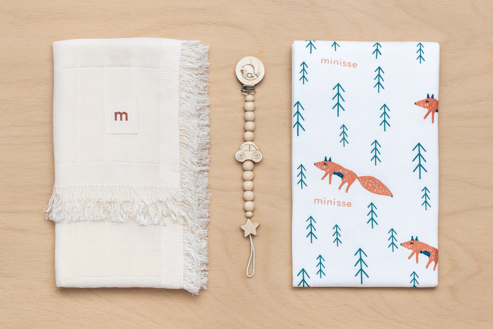 Tilki Model Müslin-Penye Kutulu Battaniye Set