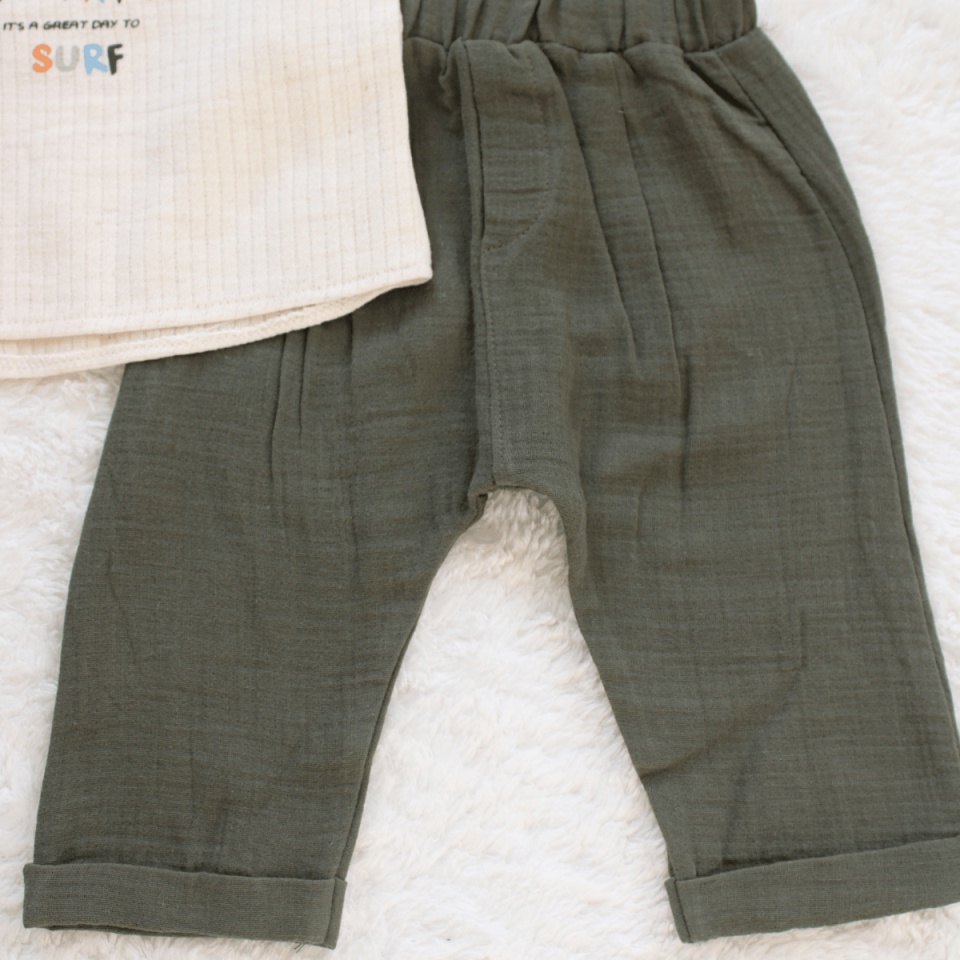 Surf Baskılı Erkek Bebek 2'li Takım