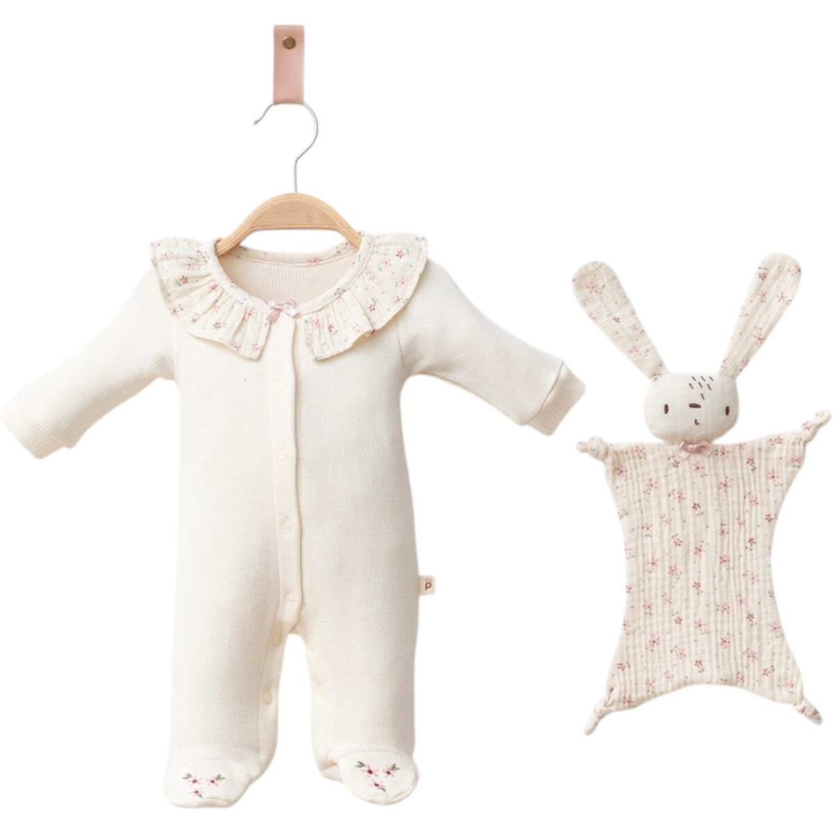 Kız Bebek Uyku Arkadaşlı Örme Tulum