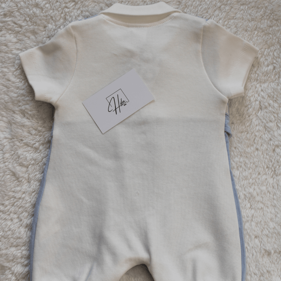 Çizgili Yelekli Erkek Bebek Kısa Tulum