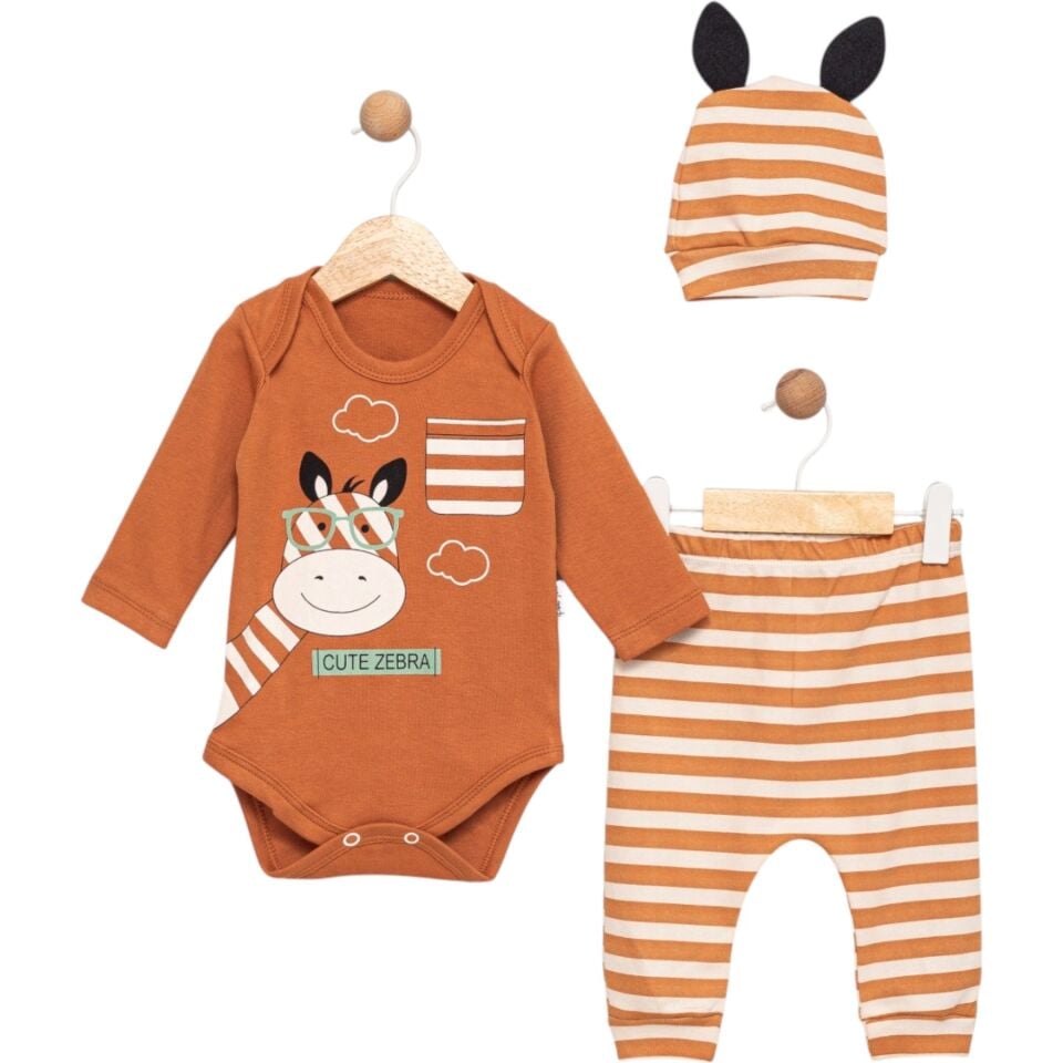 Erkek Bebek Çizgi Zebralı 3'lü Takım