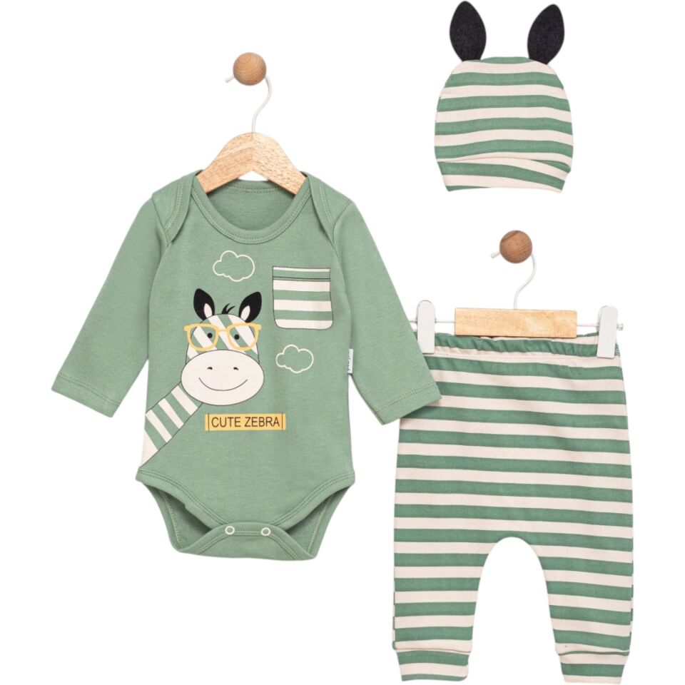 Erkek Bebek Çizgi Zebralı 3'lü Takım