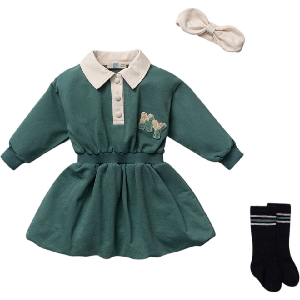 Kız Bebek Yaka Detaylı 3'lü Takım