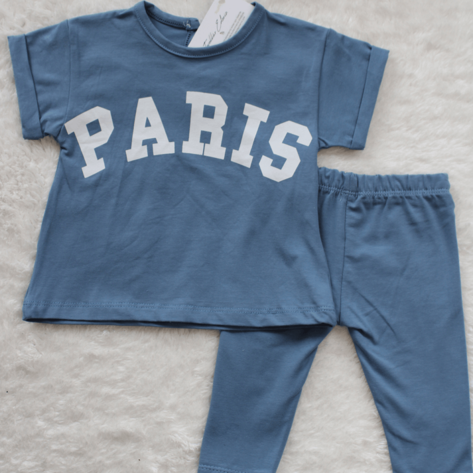 Paris Baskılı Alt Üst 2'li Kız Bebek Takım