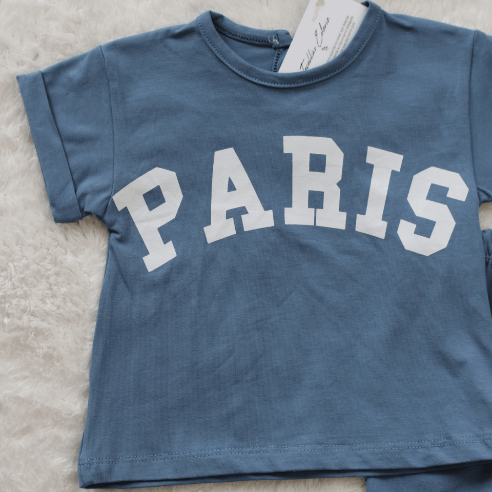 Paris Baskılı Alt Üst 2'li Kız Bebek Takım