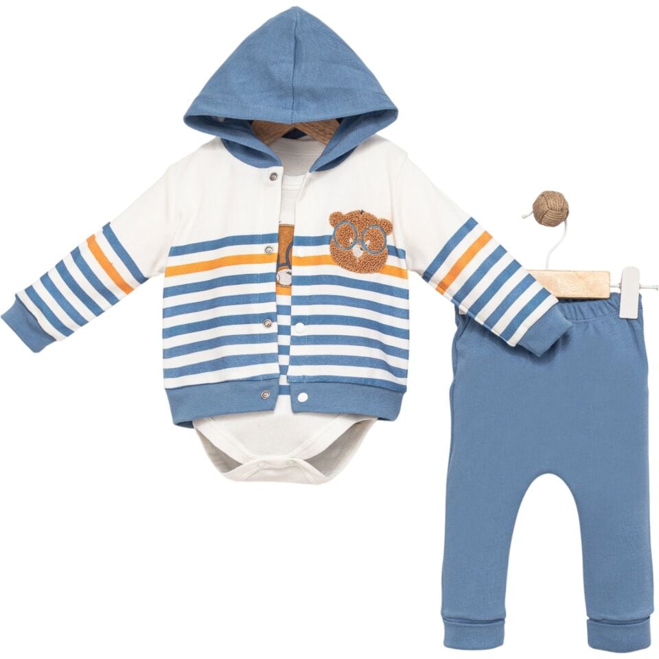 Erkek Bebek Gözlüklü Ayı 3'lü Takım