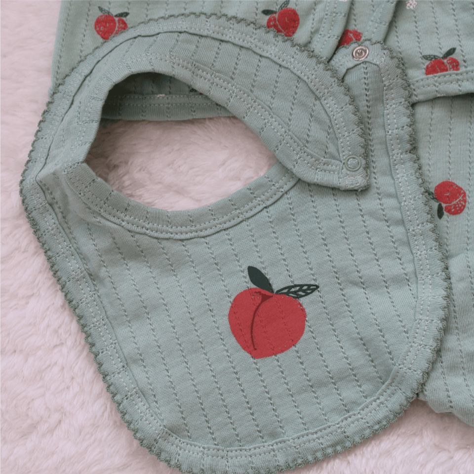 Şeftali Baskılı Kız Bebek 5'li Hastane Çıkışı Set