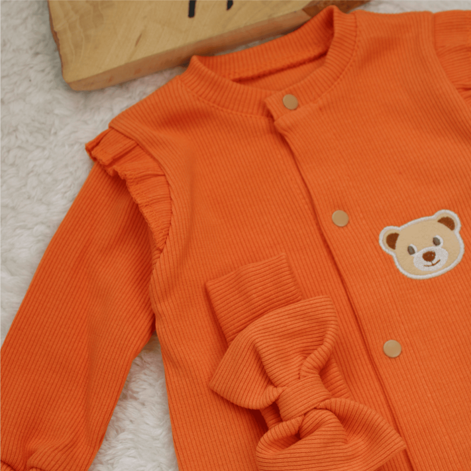 Kaşkorse Uzun Kollu Mevsimlik Kız Bebek Tulum ve Bandana