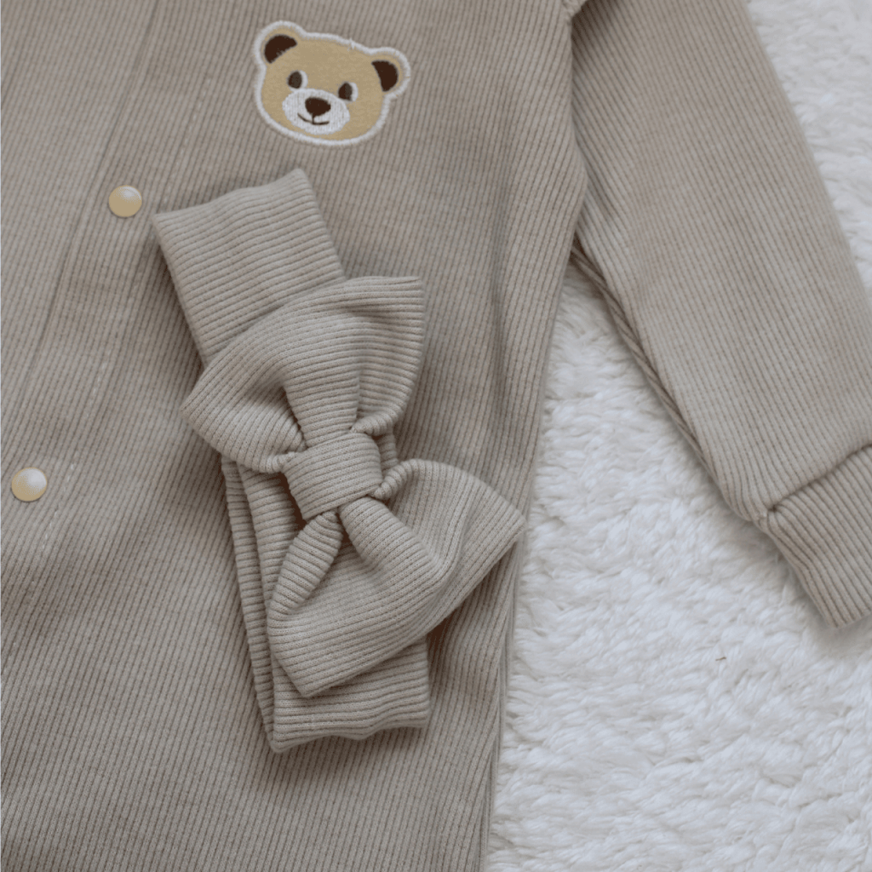 Kaşkorse Uzun Kollu Mevsimlik Kız Bebek Tulum ve Bandana