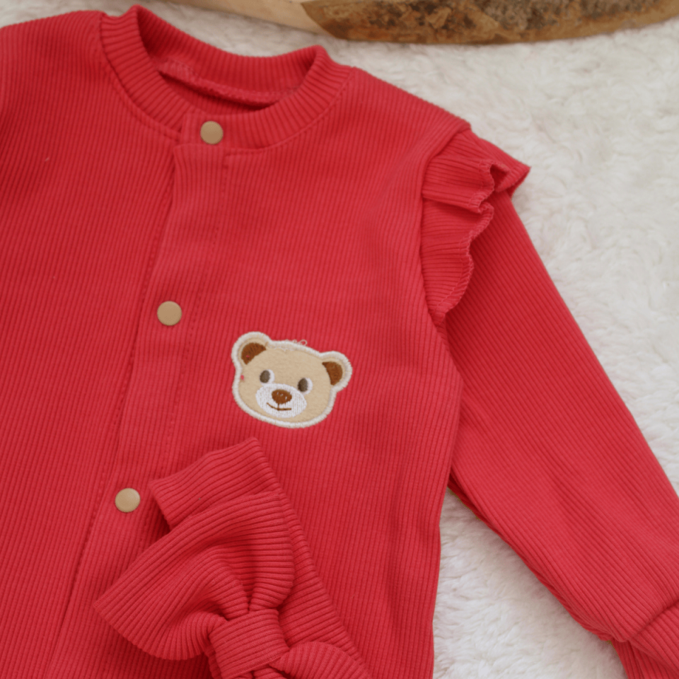 Kaşkorse Uzun Kollu Mevsimlik Kız Bebek Tulum ve Bandana