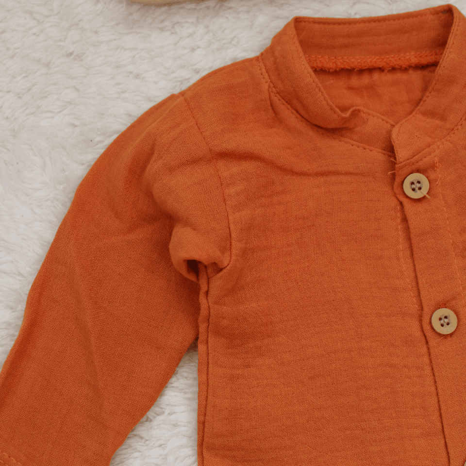 Hakim Yaka Unisex Bebek Mevsimlik/Yazlık Müslin Tulum