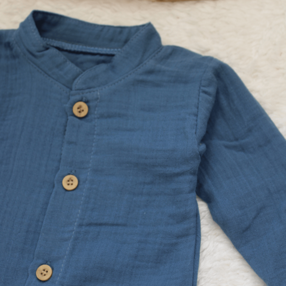 Hakim Yaka Unisex Bebek Mevsimlik/Yazlık Müslin Tulum