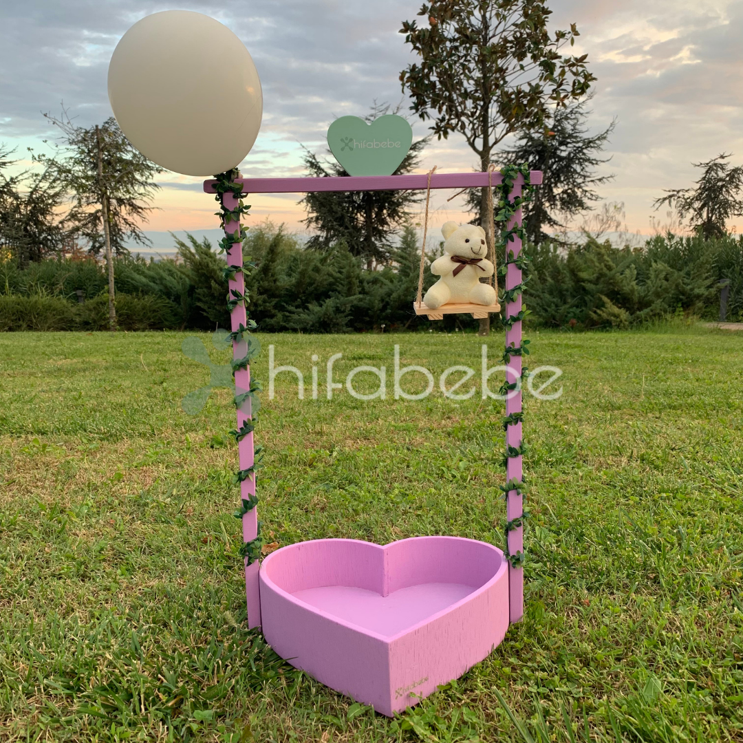 Premium Kalp Sepet Lila (Led Işık Hediyeli)