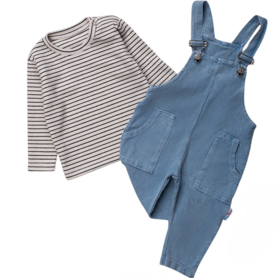 Erkek Bebek Cepli Kot Salopet Takım